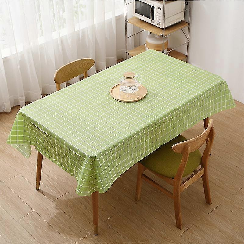 Rectangular Tablecloth green plaid Table Cloth,1pc-green,137*183cm