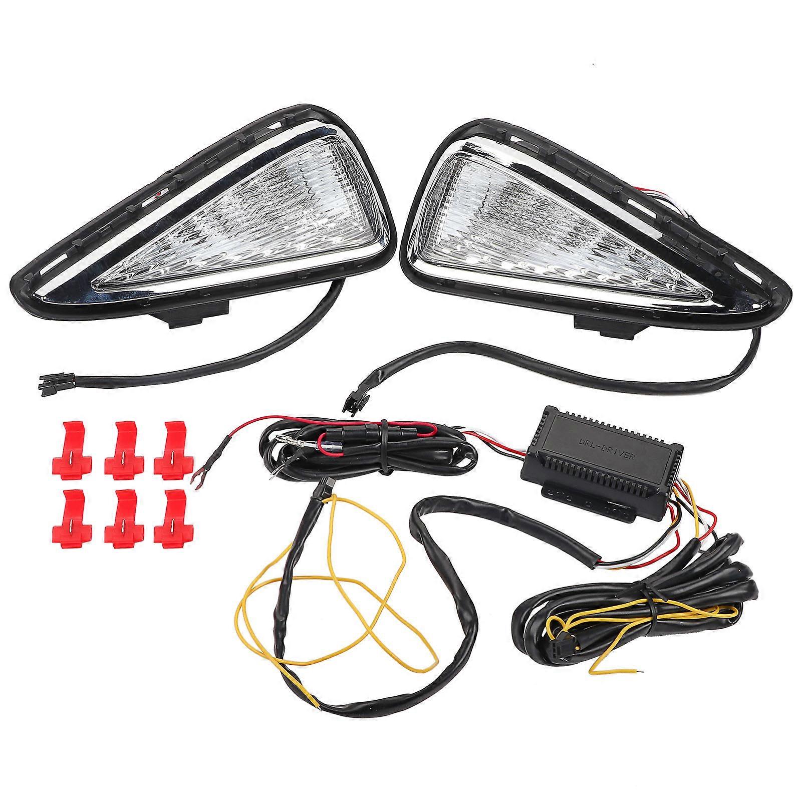 1Pair Car Daytime Running Light Turn Signal 2Color DRL LED Fog Lamp for Camry 1516 E2U564
