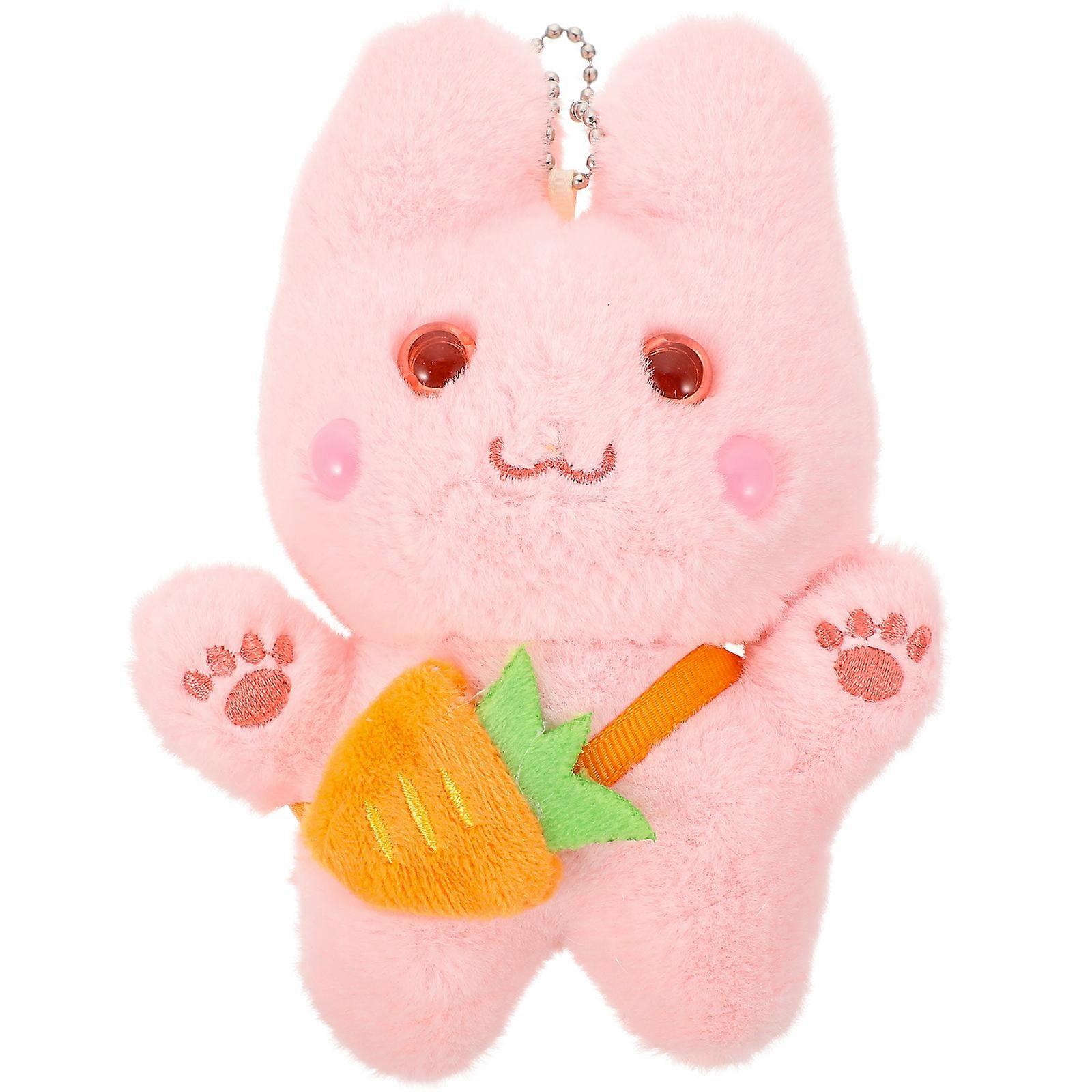 Easter Plush Bunny Pendant Plush Doll Ornament Key Chain Hanging Ornament Pink
