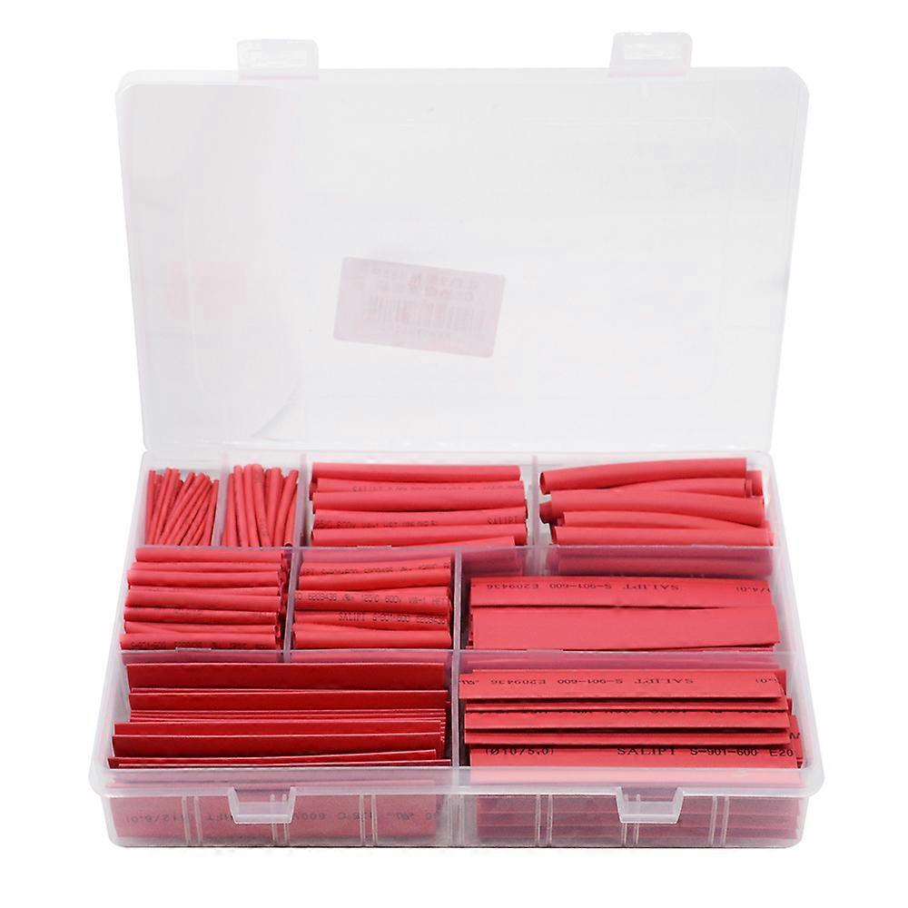 385 Pcs/set Red Color 9 Sizes Assorted 2:1 Flame-retardant Boxed Heat Shrink Tubing Kit Mpa 600v For Home Diy
