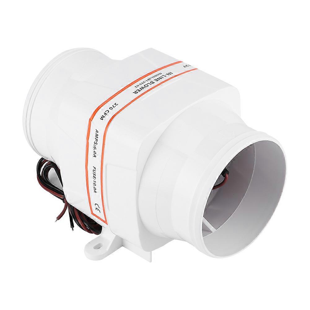 4in 270CFM InLine θαλάσσιο ΣΥΝΕΧΈΣ ηλεκτρικό εξάρτημα 12V βαρκών ανεμιστήρων σεντίνας InLine λευκό