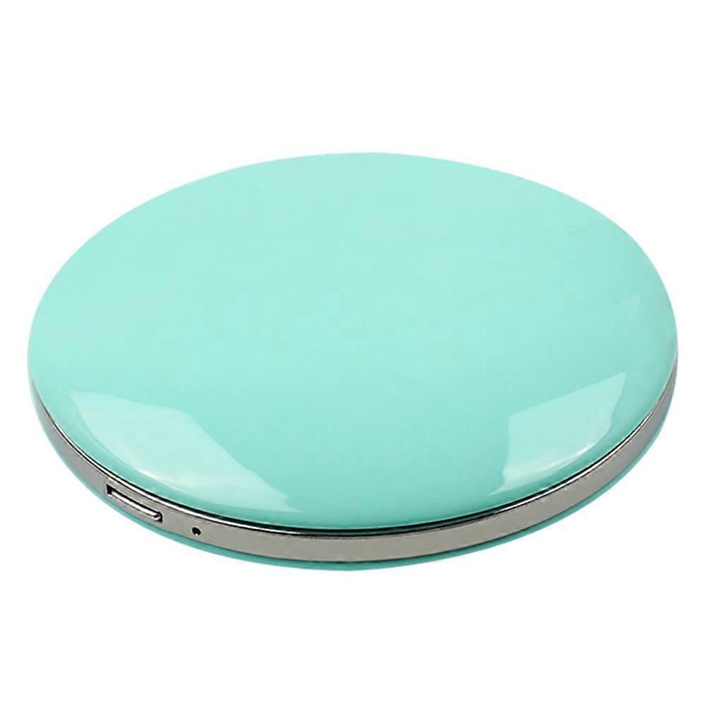 Mini Makeup Mirror with LED Light Compact Handheld Illuminated Folding Round Mirror for Home Travel