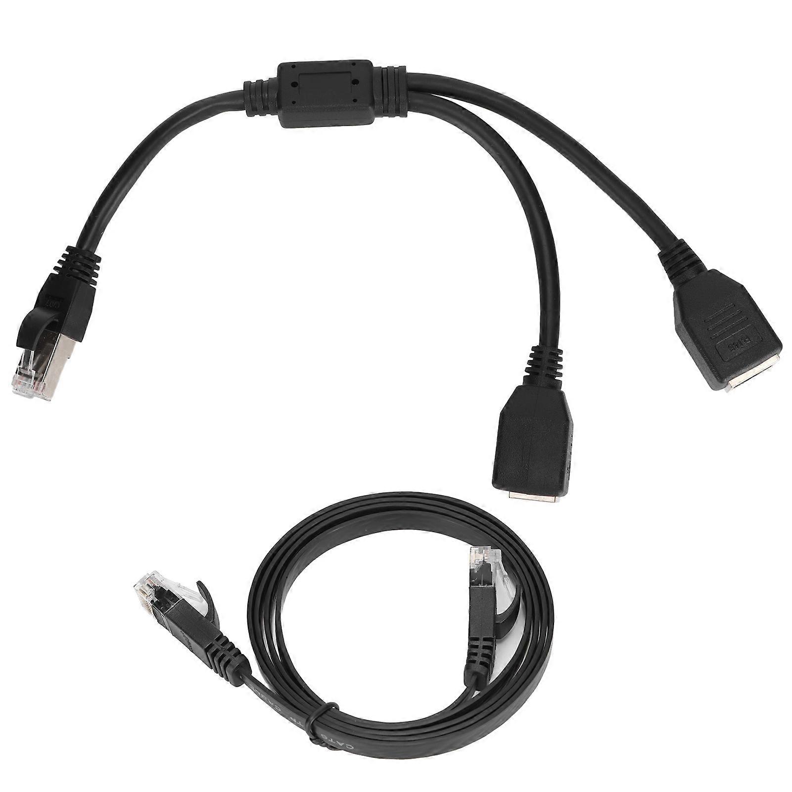 RJ45 Ethernet Adapter Cable Extension Function 1 to 2 Port Excellent Connection Splitter Adapter for Home Office