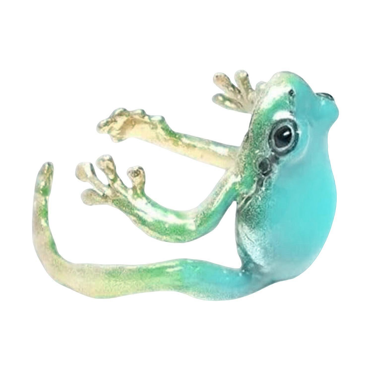 Tree Frog Ring Good Detail Realistic Animal Smooth Polished Adjustable Open Ring Novelty Knuckle