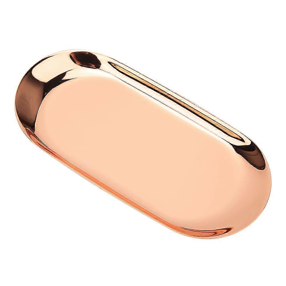 Stort oppbevaringsbrett i 430 rustfritt stål, aromaterapilysverktøybrett, rosegull