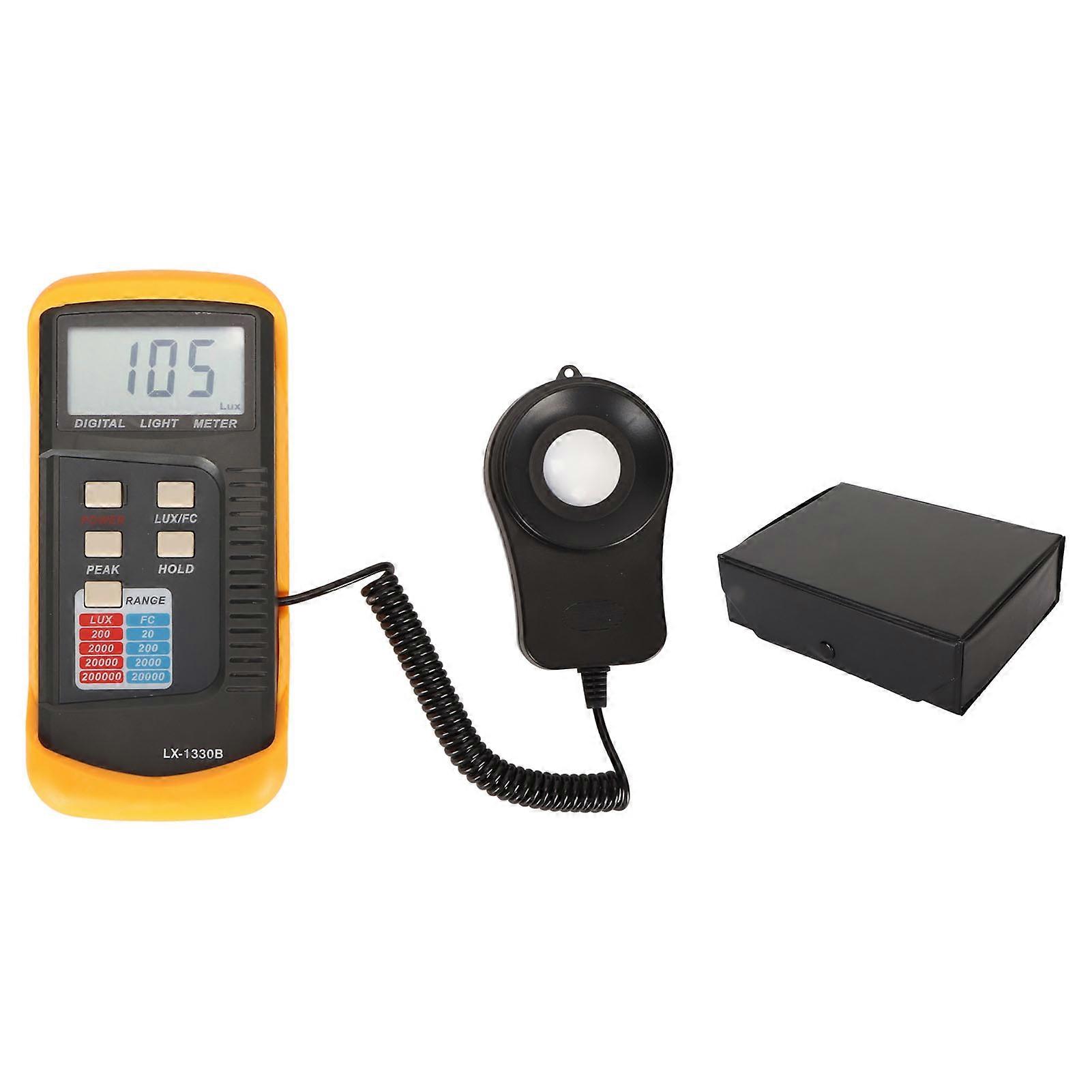 LX1330B Light Meter Split Type Digital Illuminance Meter High Accuracy Photometer Range Up to 200,000 Lux with LCD Screen