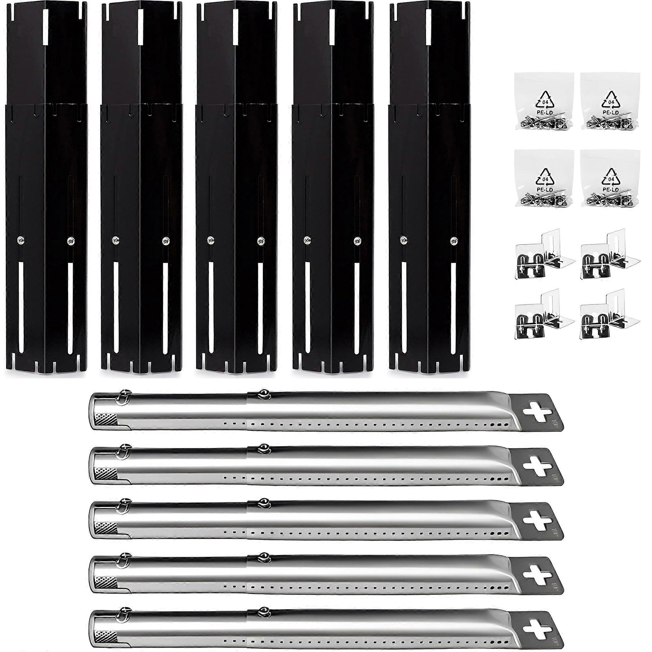 Set med 5 justerbara brännarlock i porslinsstål / smaksättningsstänger och brännare i rostfritt stål (2,54 cm diameter)