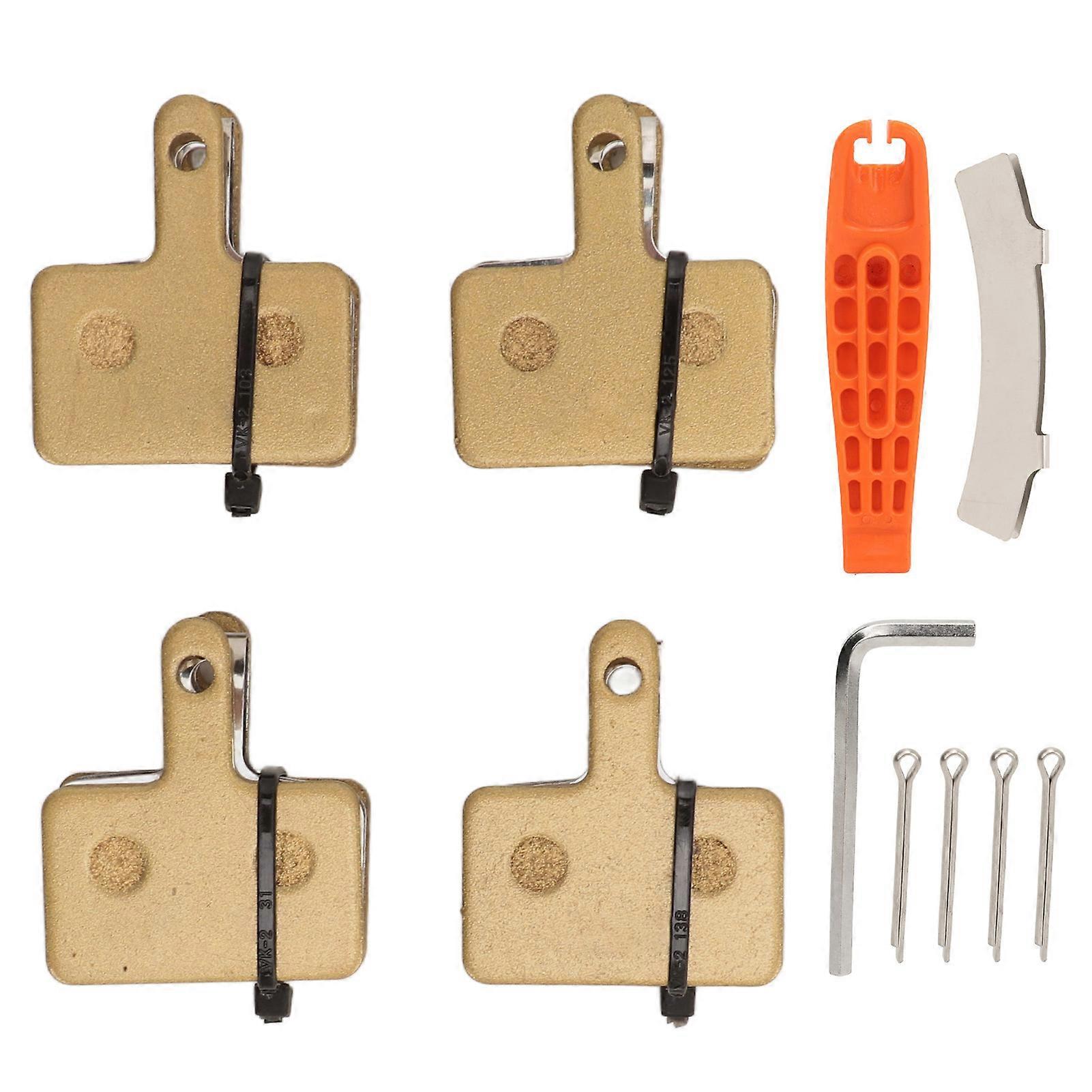 4 Pair Bike Brake Pads Metal Reliable Braking Scooter Brake Pads for Shimano MT200 M355 M446 M315 M365 MT400 MT500
