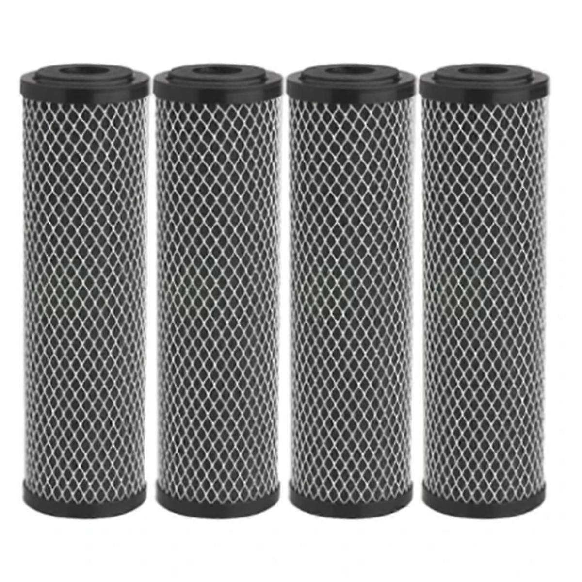 4Pcs Carbon Water Filter 10-Inch Standard Whole House Carbon Wrap Sediment and Taste & Odor Replace