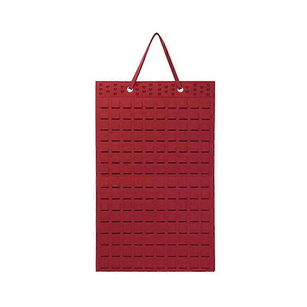 Hanging Jewellery Organiser, Foldable Hanging Earring Holder, Holds Up to 300 Pairs for Girls and Women, Red