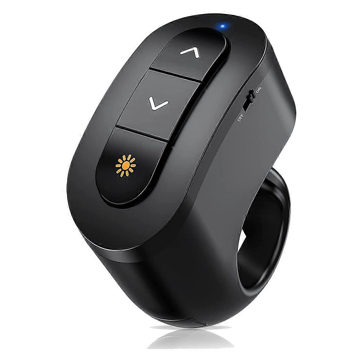 2.4GHz Rechargeable Wireless Presenter Finger Ring with Red Light USB Presentation Remote for Win 10 8 7 Point