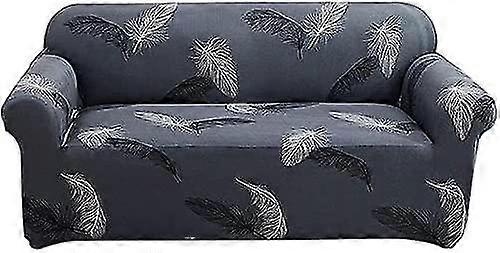 Stretch-Sofabezug mit Armlehne Grau 1-Sitz-Sofabezug Universal Elastischer Sofabezug Angepasster Sofaschutz (90-140cm)