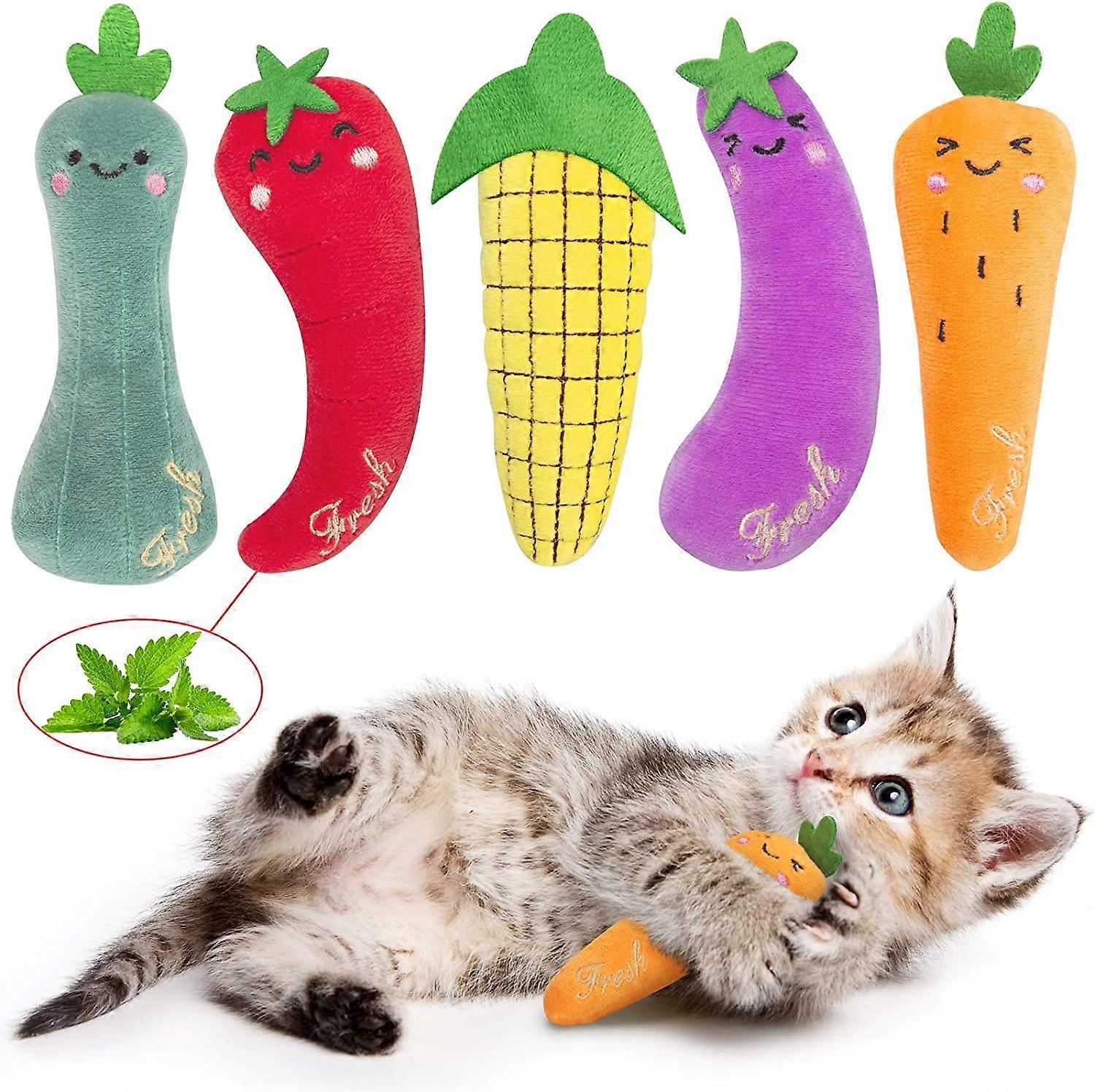 5Pcs Catnip Toys, Cat Toys, Cat Toys for Indoor Cats, Catnip Toys for Cats, Cat Toys with Catnip, Interactive Cat Toy, Cat Chew Toy
