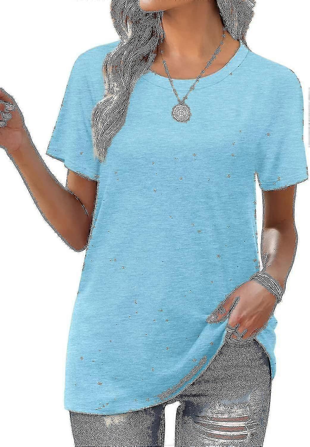 المرأة فضفاضة تناسب تي شيرت قصيرة الأكمام الصيف قمم عارضة تجريب اليوغا تونيك تي شيرت قمم