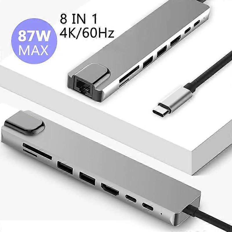 4K 60Hz USB C Laptop Docking Station RJ45 PD HDMI compatible for MacBook Samsung Galaxy S9 S8 S8+Type C Dock Type c HUB