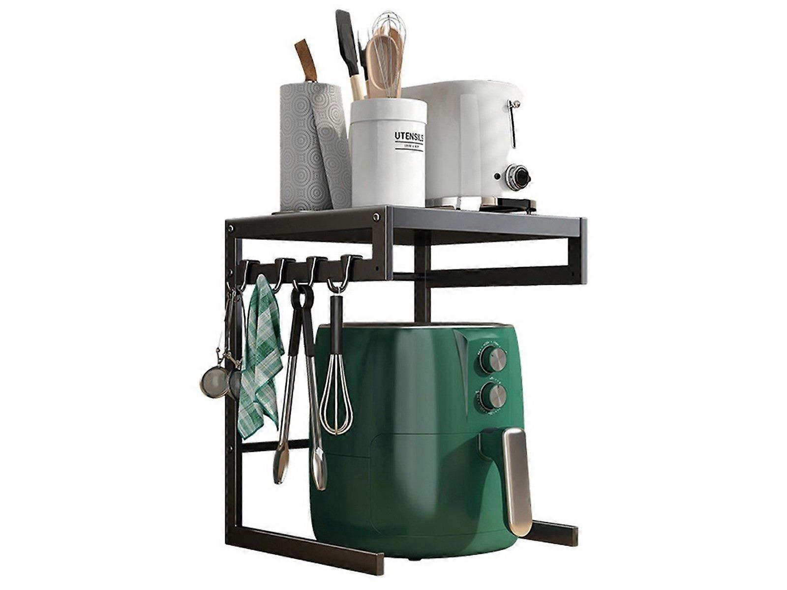 2-Tier Air Fryer Storage Rack Metal Storage Rack Kitchen Counter ...