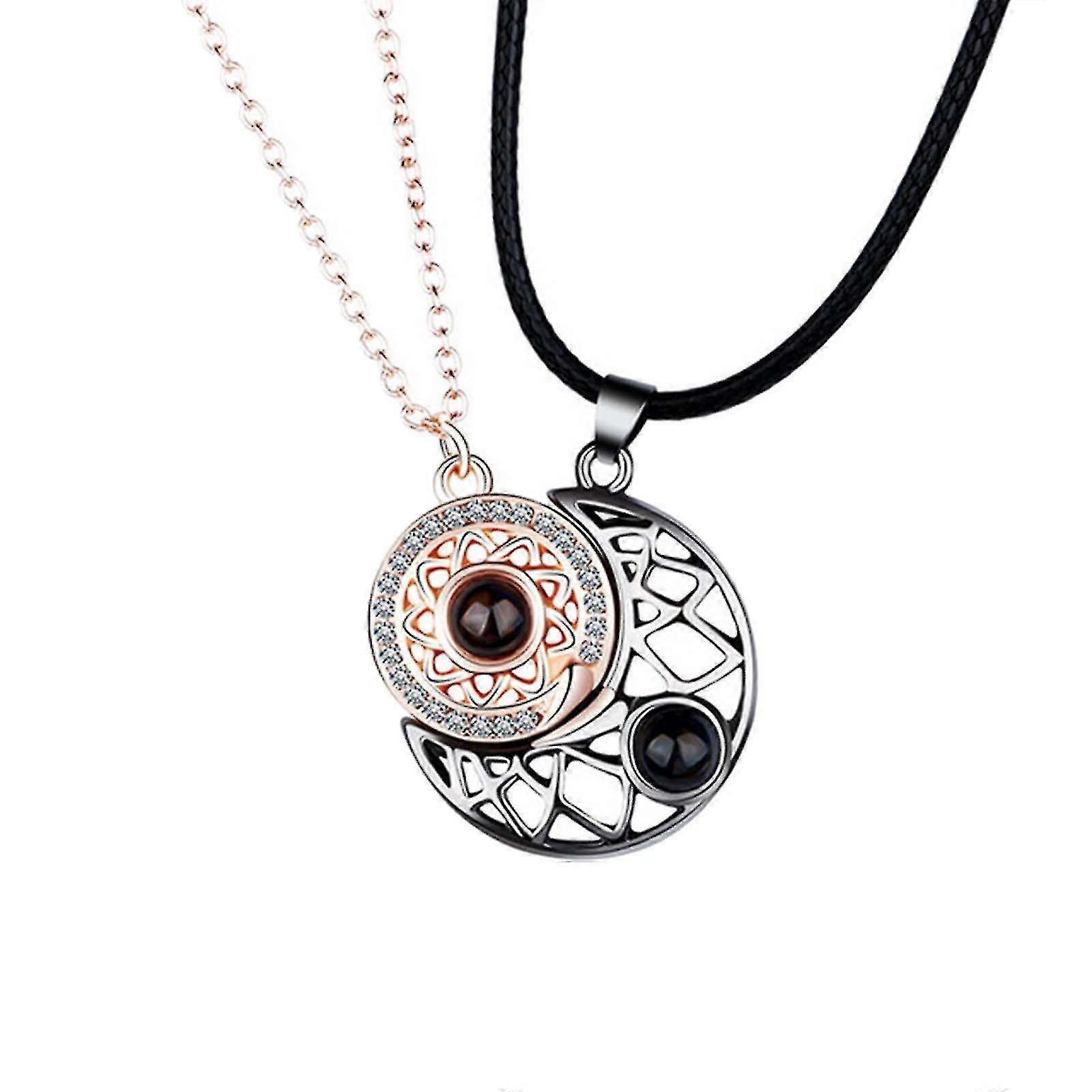 2 stks paren ketting 100 talen i u projectie ketting zon wederzijds aantrekkelijke ketting