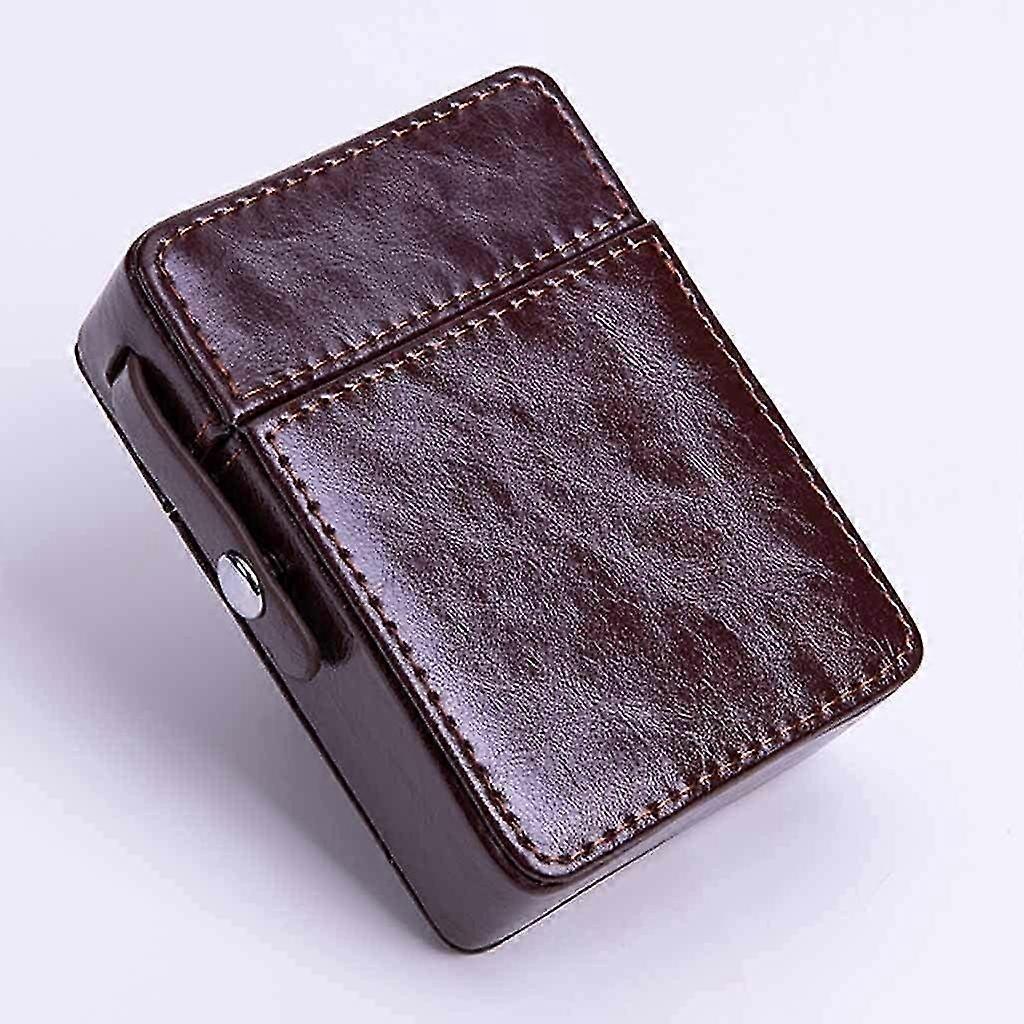 Cigarette Case, Pu Leather Cigarette Case With Lighter Holder,holds 20 Regular Whole Box Cigarette Tobacco Pouch Box,simple Portable Flip Protective S