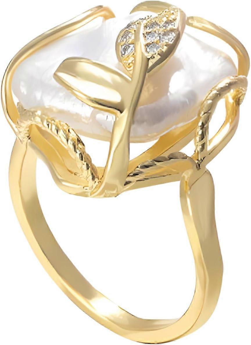 Irregular Pearl Ladies Silver Ring
