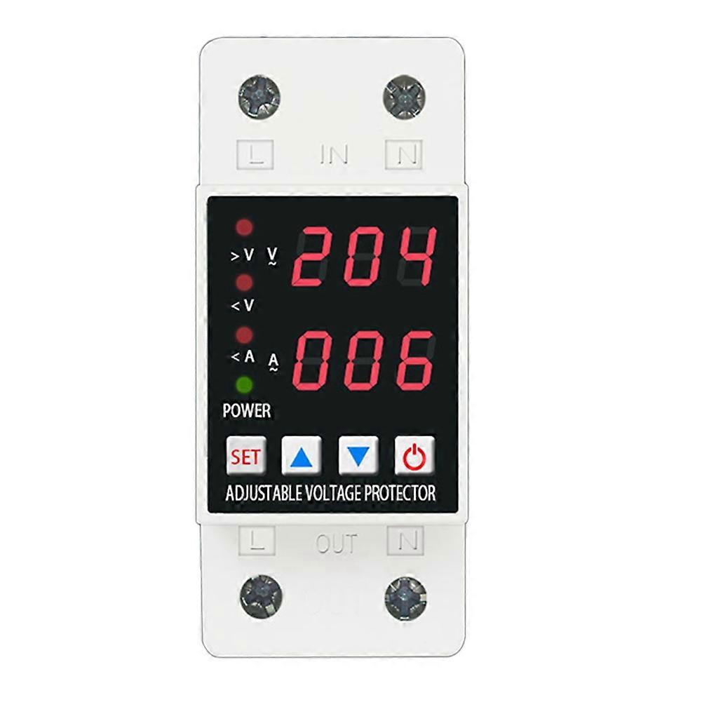 Din Rail Dual Display Adjustable Over Voltage Current and Under Voltage Protective Devices Protecto