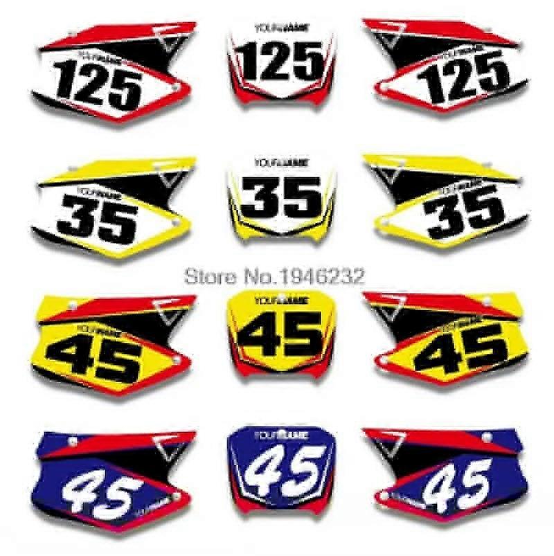 Custom Number Plate Backgrounds Graphics Sticker & Decals For HONDA CR125 CR250 2000 2001