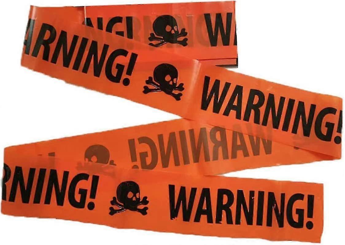 Halloween Warning Tape Signs Door Window Props Danger Warning Barrier Line For Haunted House1pcs