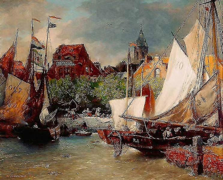 Vismarkt Oostende,andreas Achenbach