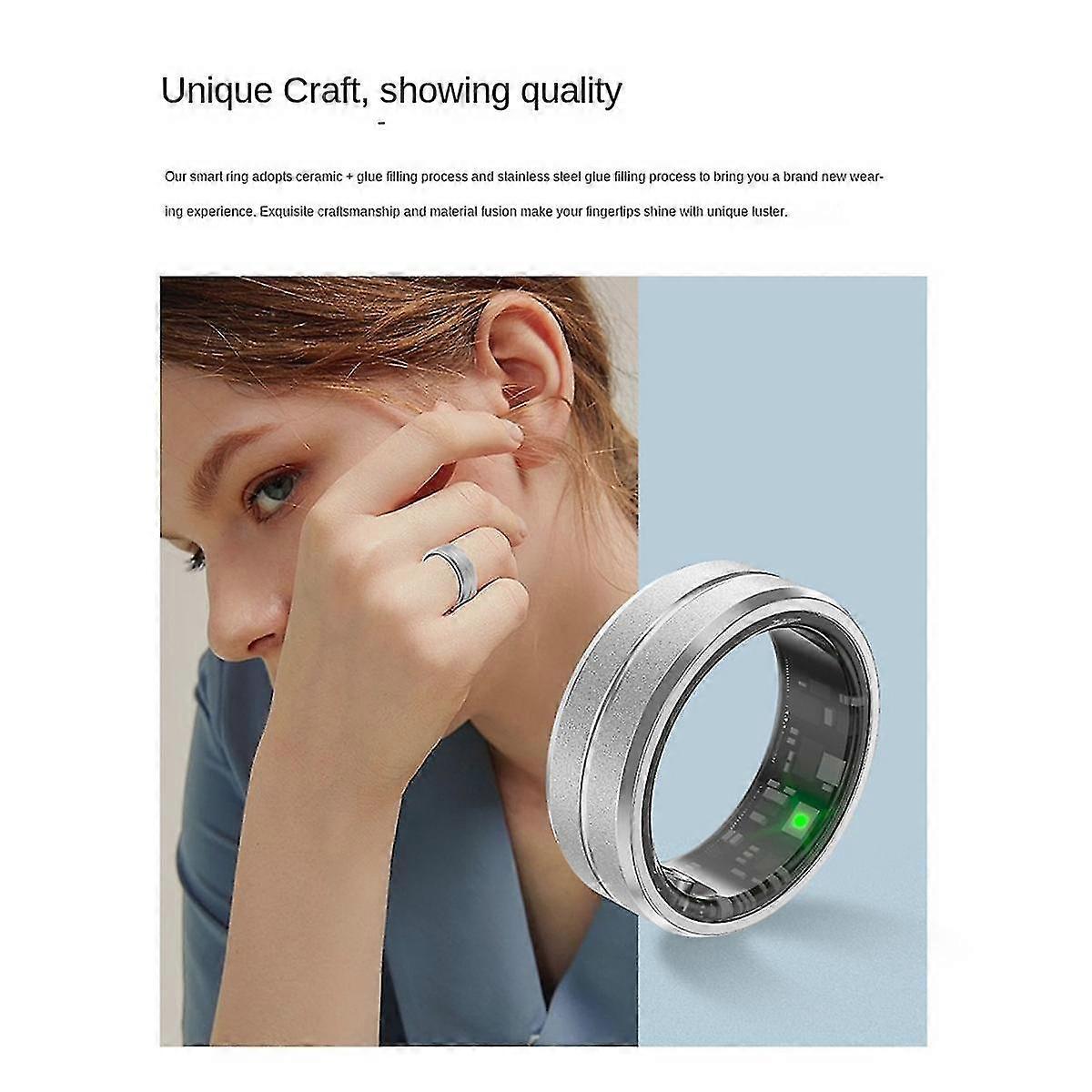 Smart Ring 21,5 mm Skjerm Søvn Blod Oksygen Hjertefrekvens Helse Bluetooth Multifunksjon Smart Ring,b