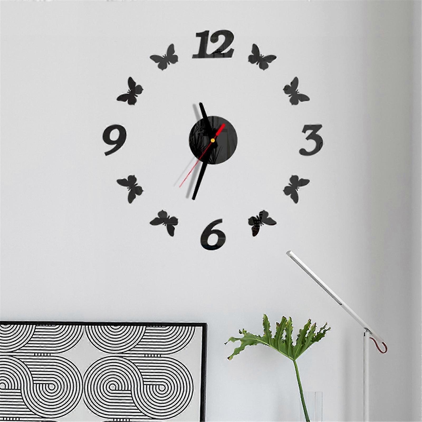 Diy Wall Clock 3d Mirror Surface Sticker Home Office Decor Clock
