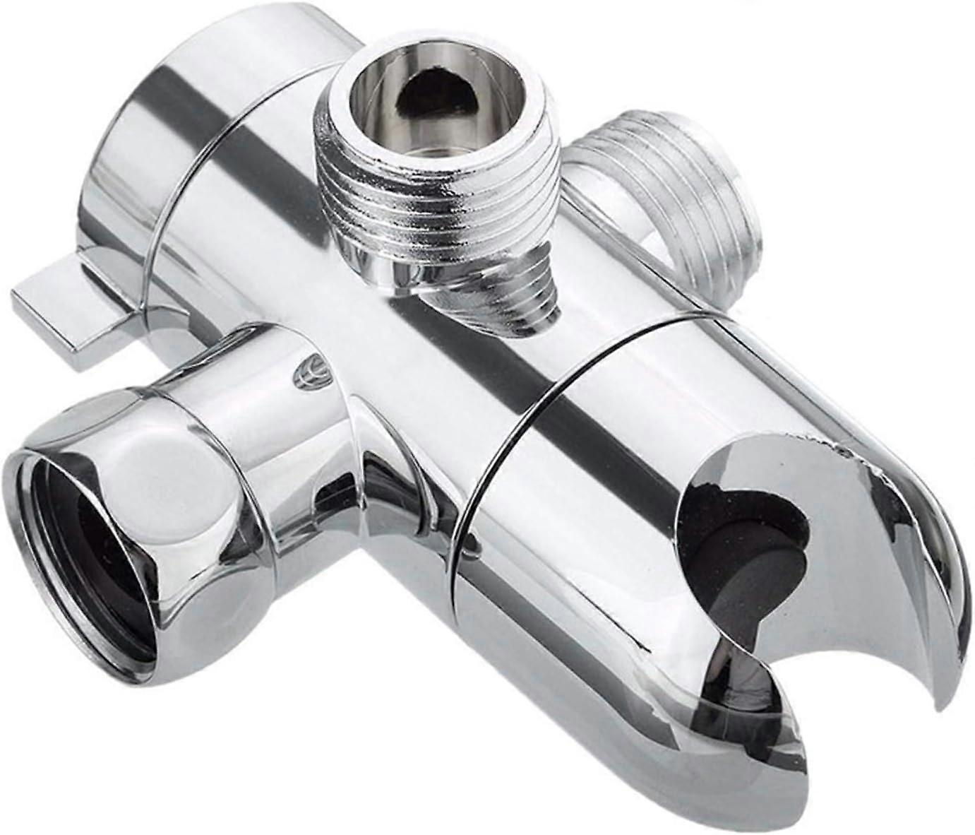 3-Way Shower Diverter Valve Mount G1/2 Handheld Shower Arm Diverter Splitter Polished Chrome Bathroom Shower System Replacement Part Attachment