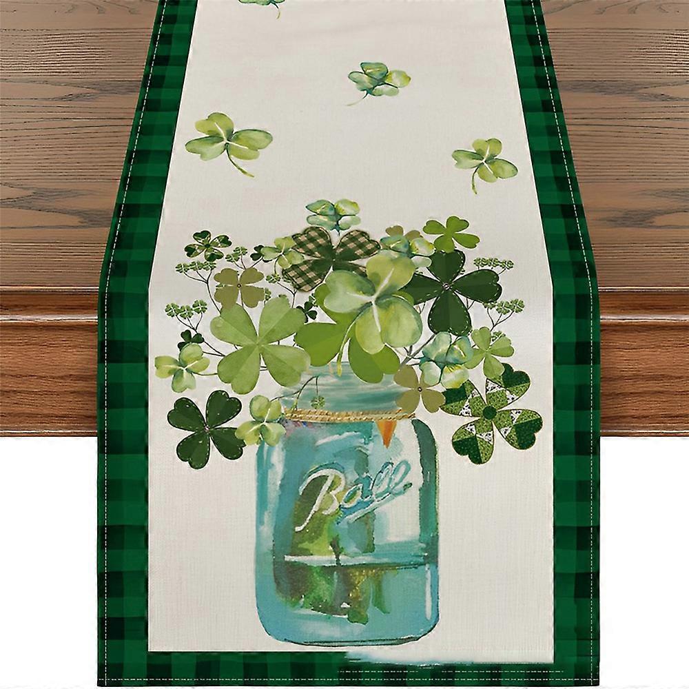 St. Patrick's Day Lucky Green Clover Tables Runners Irish Shamrocks Nappe
