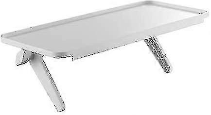 White Top Shelf Tv Mounting Bracket 12-inch Wide Platform | Holds Speaker, Streaming Device, Game Console | Protective Ledges (1 Pack White Protective