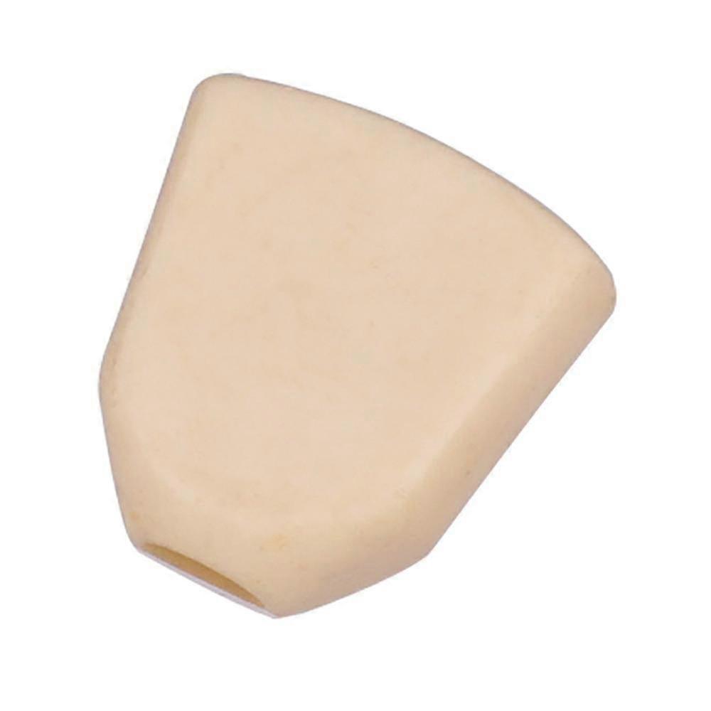 6 Pcs Jade Beige Trapezoid Guitar Tuning Peg Key Tuners Handle Caps