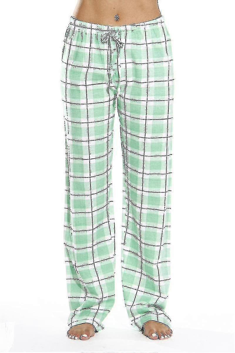 Damen Pyjamahose mit Taschen, Damen Soft Flanell Check Pyjamahose