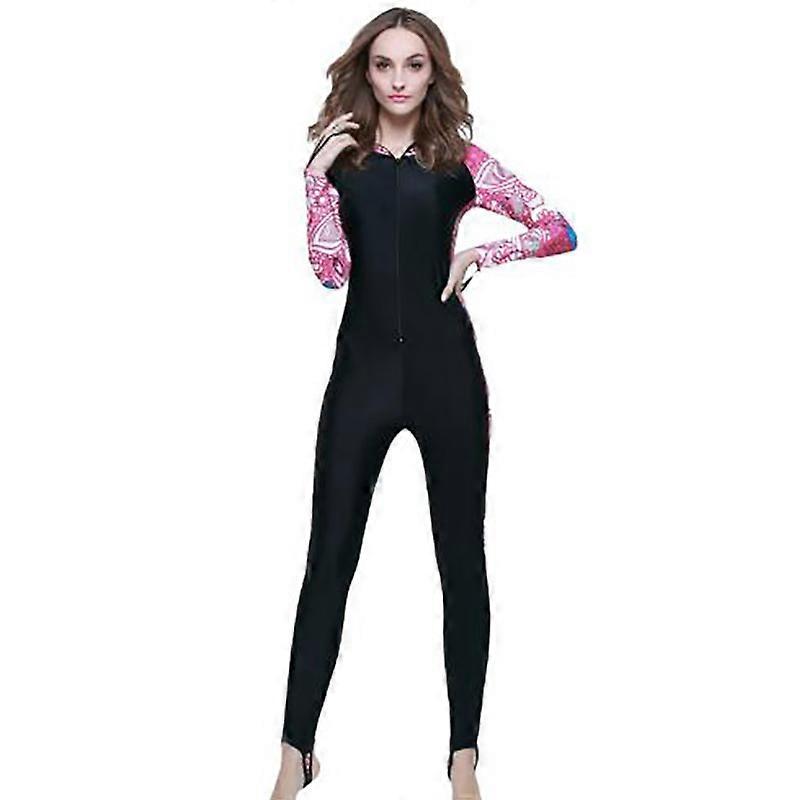 MIMIGO Women's Full Body Swimsuit Rash Guard One Piece Long Sleeve Long Leg Swimwear Quick-drying wetsuit with UV Sun Protection Black Pink Blue