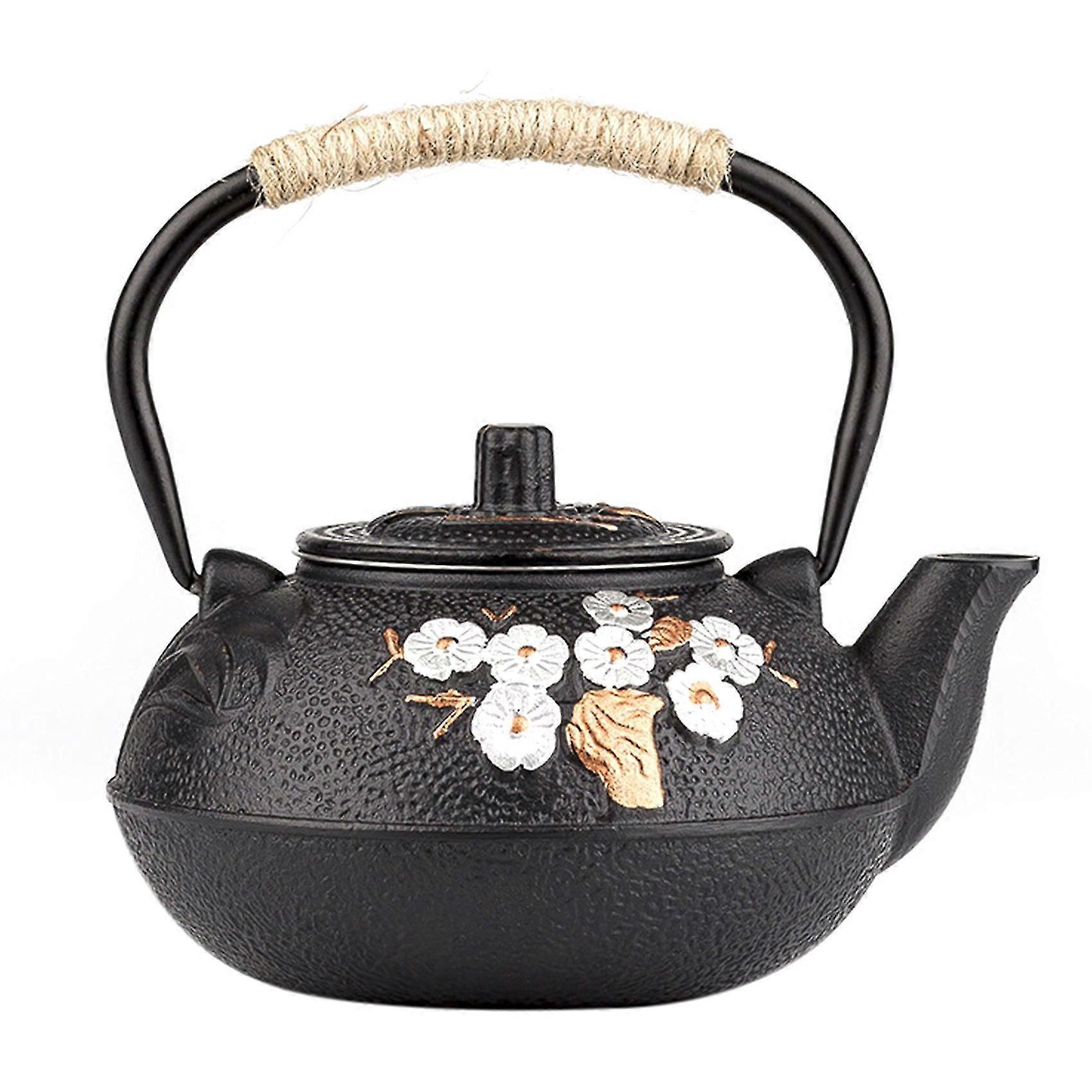 800ML Japanese Cast Iron Teapot with Infuser Strainer Cast Iron Tea Kettle for Boiling Water