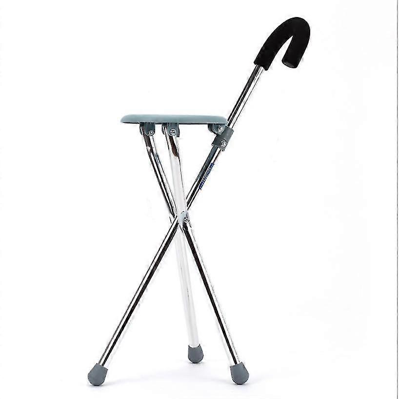 Portable Walking Cane With Seat Chair 2-in-1 Tripod Tool