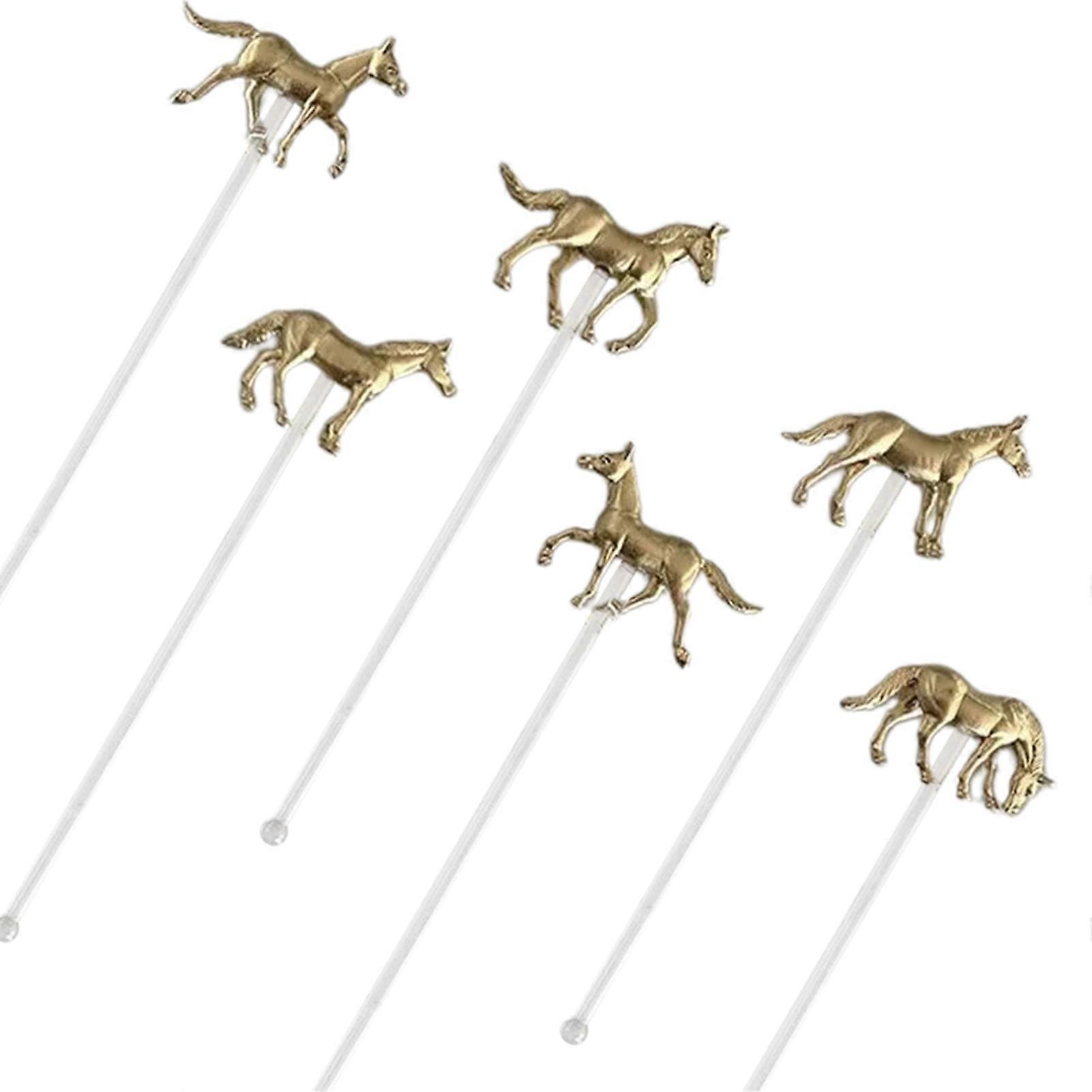 1/6pcs Horse Drink Stirrers Set Stylish Cocktail Mixing Sticks for Party Bar Club