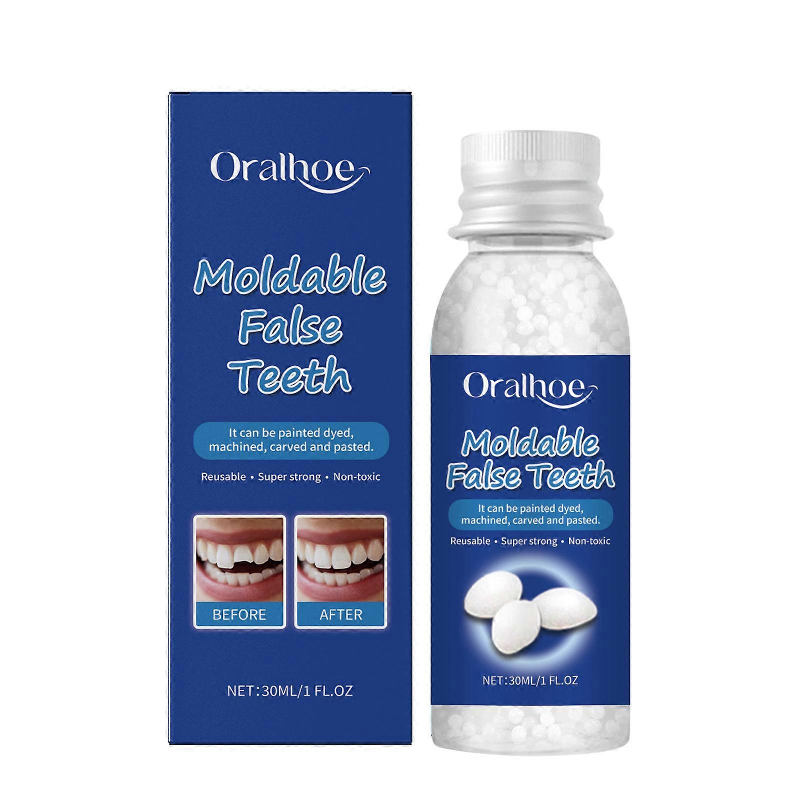 Tooth Repair Beads Kit, 30ml Moldable Thermal Fitting Beads, Temporary Teeth Replacement Kit for Restoration of Missing Broken Teeth