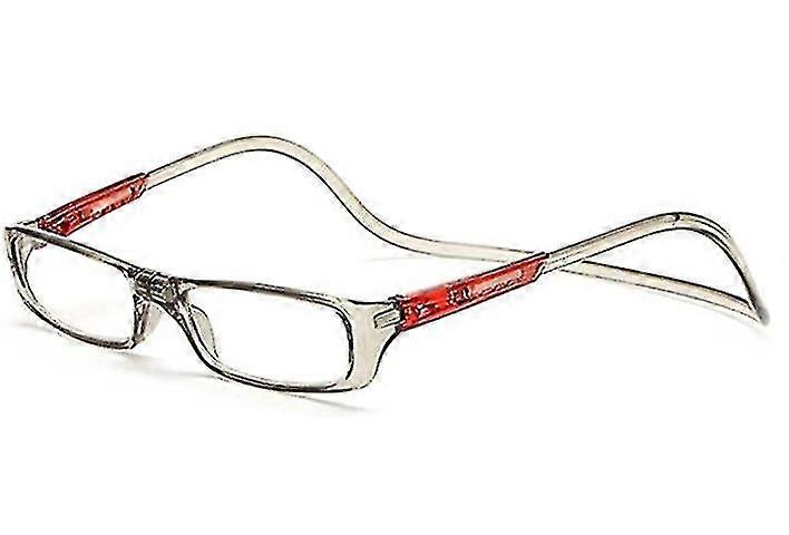 Unisexe Aimant Coloré Lunettes de Lecture Col Suspendu, Gris +2.5