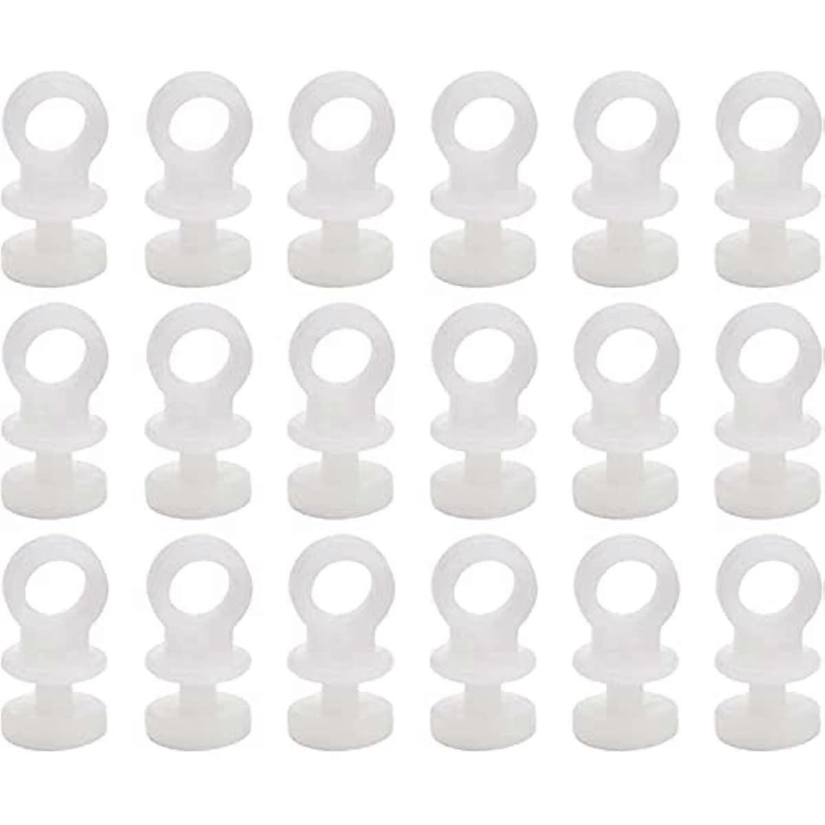 Curtain Hooks,100 pcs Plastic White Curtain Track Rail Glider Hooks, Curtain Track Glider Wheels Wheel Rollers Curtain Hooks for Window Curtain, Door 
