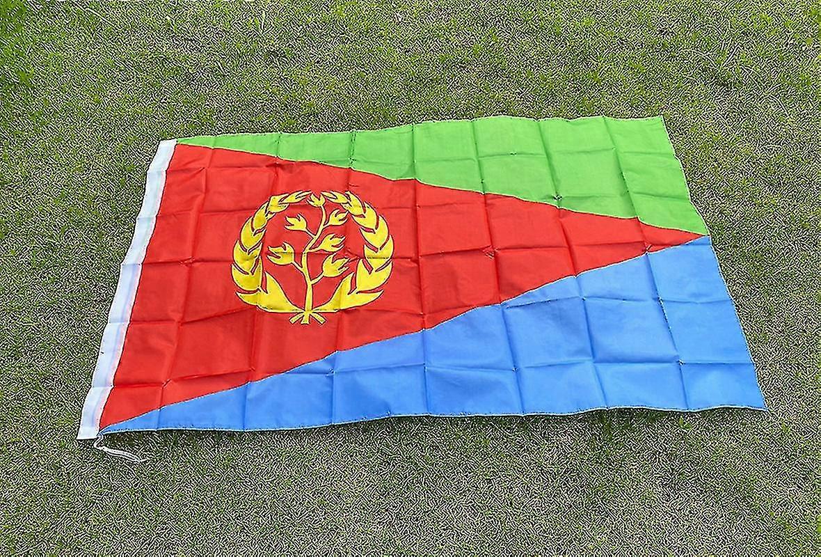 Anpassad Eritrea flagga 90x150cm Polyester Uv Fade Resistant-eritreanska nationella flaggor för dekoration