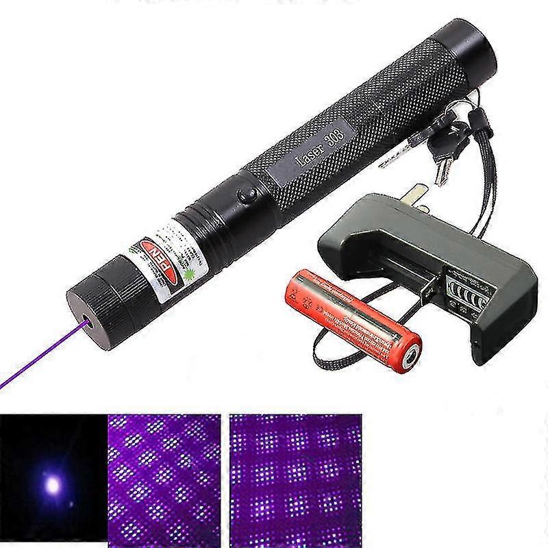 Purple Laser Flashlight, Rechargeable, Adjustable Focus