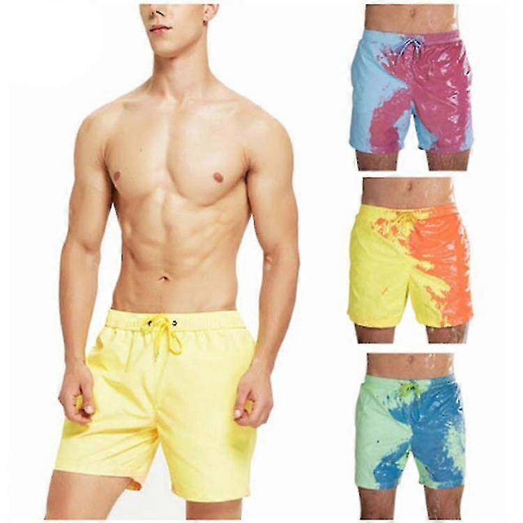 Color Changing Swimming Trunks for Men Swimming Trunks for Men Sports Quick Dry Temperature Sensitive Changing Shorts