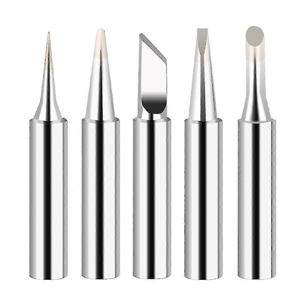 5 Pcs Durable Soldering Iron Tip Hot Bare Copper Soldering Iron Tip Set