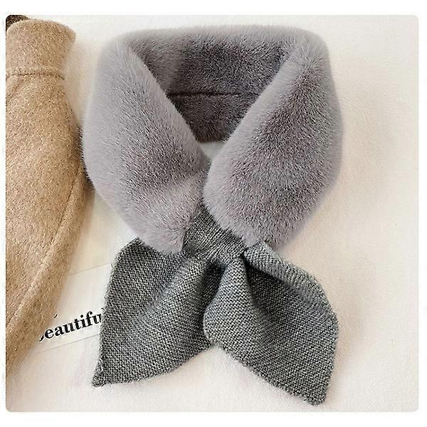 Solid Color Faux Fur Rabbit Windproof Autumn Winter Warm Neck (B)