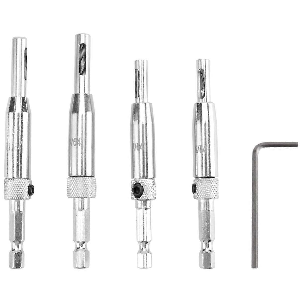 Center Drill Bit Set 5 PCS Self Centering Hinge Core Drill Bit Set for Woodworking, Door Window Drill Bits