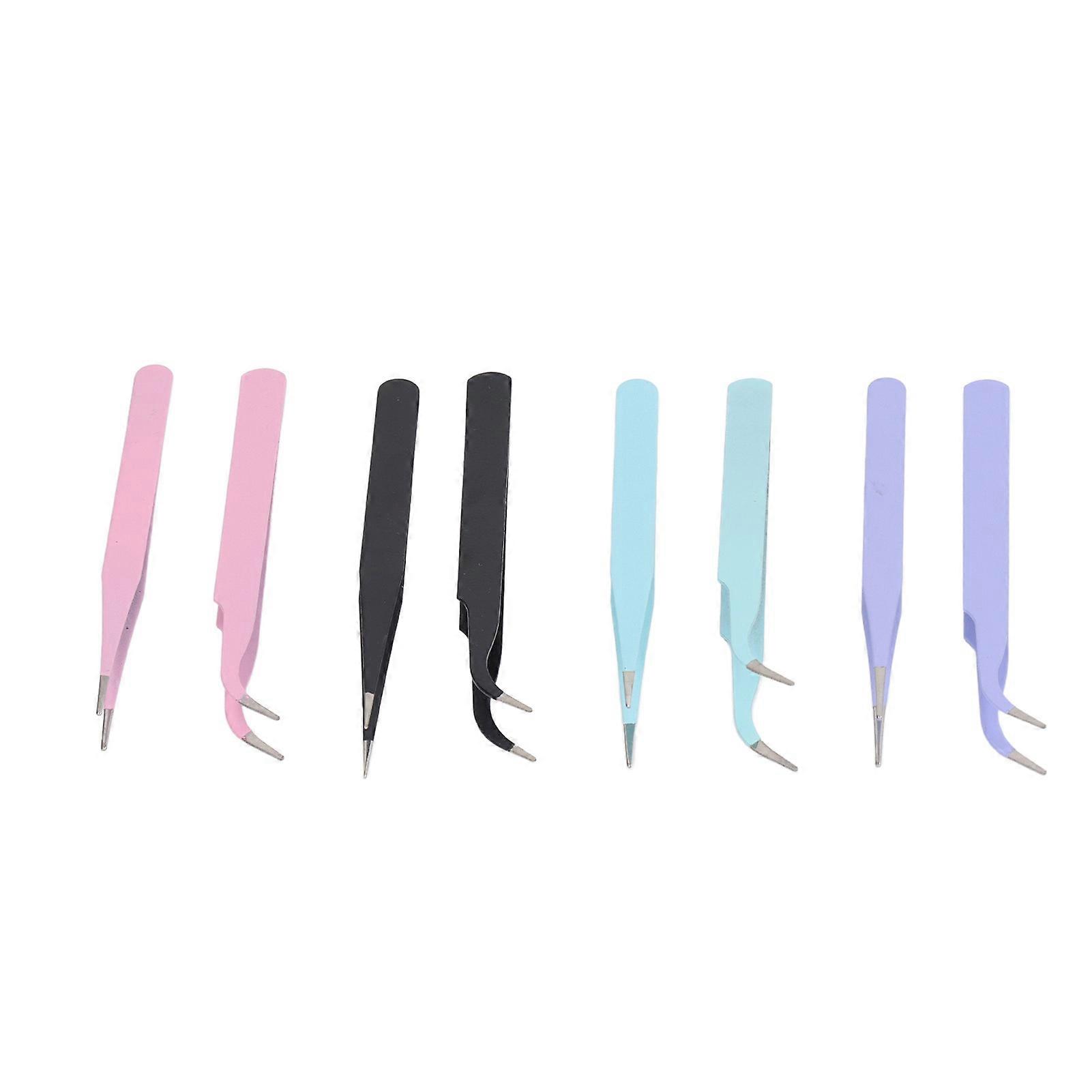 High Carbon Steel Ergonomic Tweezers with Thick Handle and Protective Cover for Eyebrows