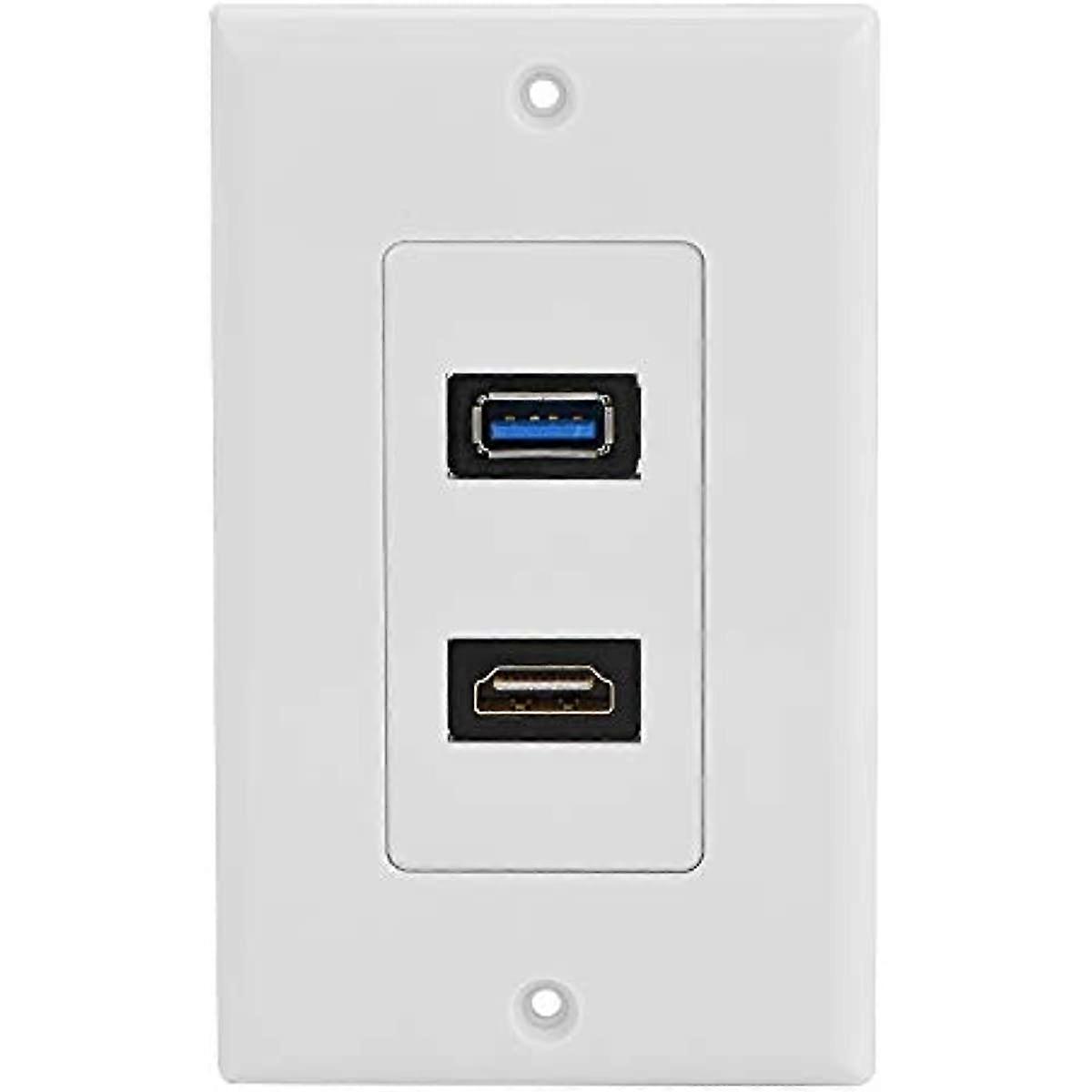 HDMI USB30 Socket Multimedia Wall Panel Audio Video Socket for Projector and Home Theater