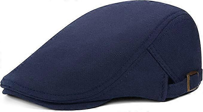 blue Beret Cap Men Adjustable Flat Vintage Lvy Hat